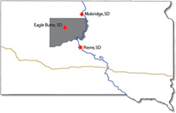 The Cheyenne River Indian Reservation covers approximately as much area as the state of Connecticut.