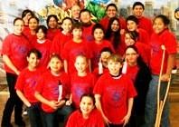 Fr. Steve and the Lakota (Sioux) students pose for a group photo!