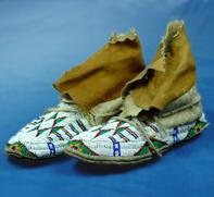 Native American moccasins with quillwork.