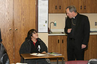 Bishop Gruss visits classrooms.