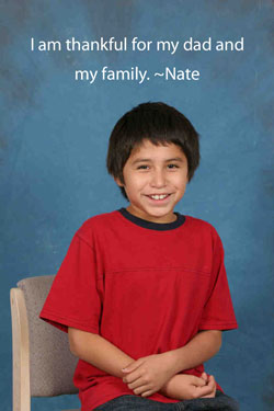 I am thankful for my dad and my family. -Nate