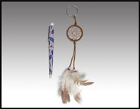 Click here for more information about Rawhide Dreamcatcher Keychain with Pen - (060013)