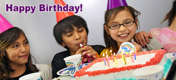Image of Lakota children wishing you a Happy Birthday!